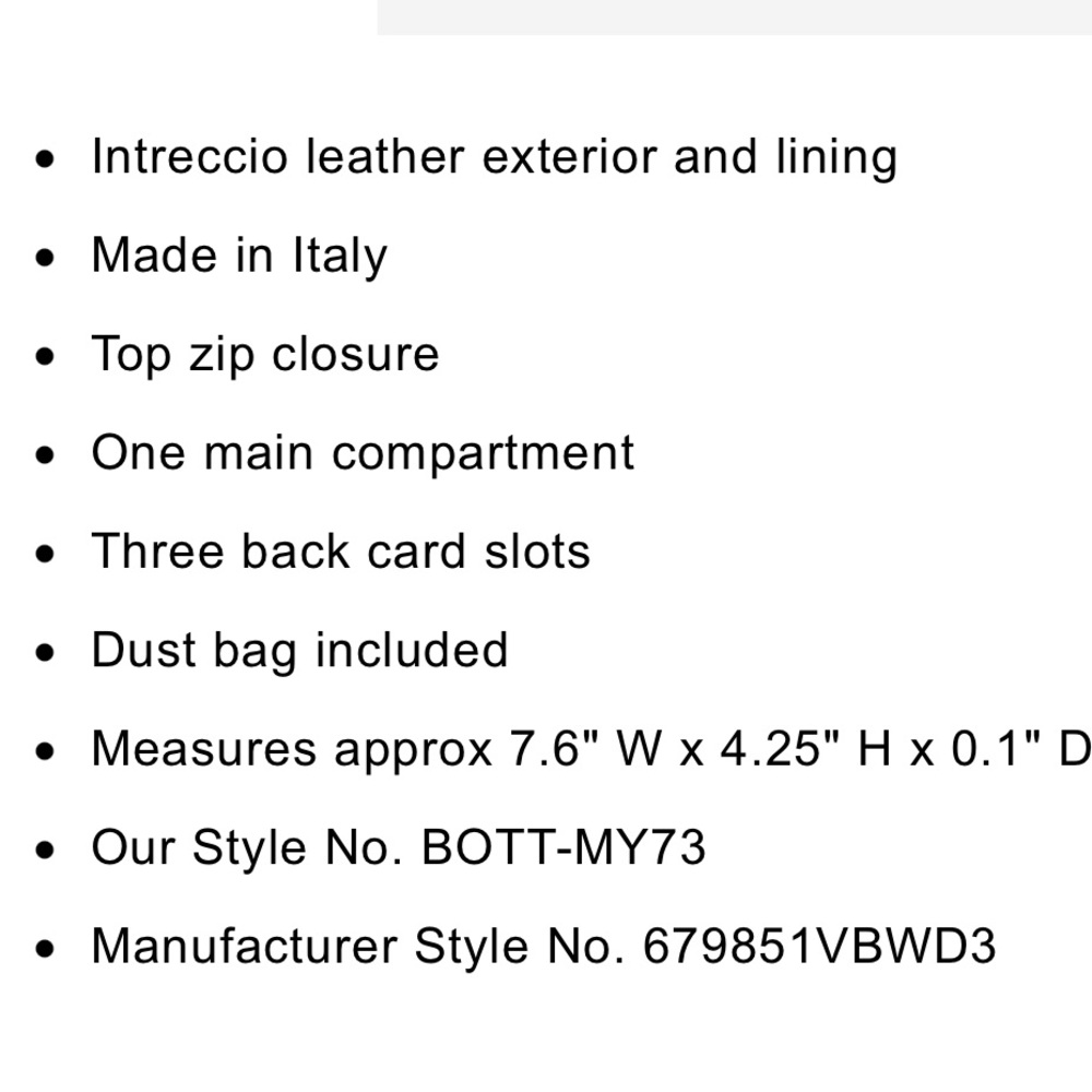 New Bottega Veneta Pouch with dust bag and authenticity NWT - Picture 9 of 10